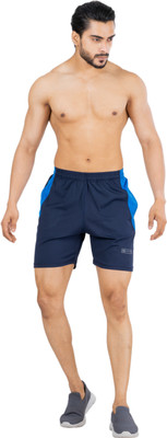 CARLTRON Self Design Men Blue Regular Shorts