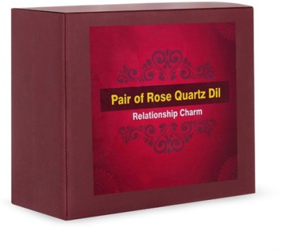 Live Vaastu Pair of Rose Quartz Dil Decorative Showpiece  -  13 cm(Crystal, Red)
