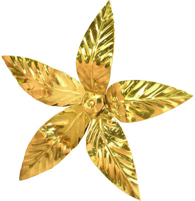 MATABE Foldable Brass Mango Leaves for Puja/Aam Patta for Kalash/Reusable Mango Leaf Decorative Showpiece  -  8 cm(Brass, Gold)