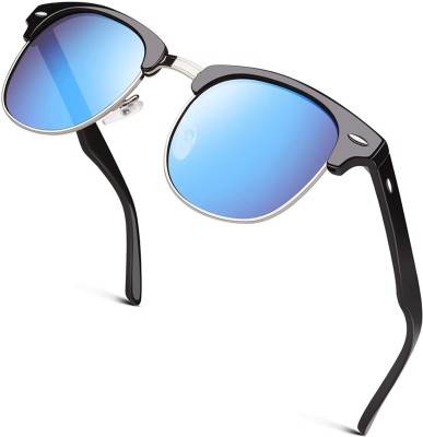 Singco India Clubmaster Sunglasses(For Men & Women, Blue)