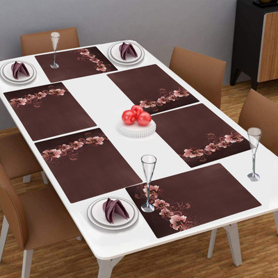 Flipkart SmartBuy Rectangular Pack of 6 Table Placemat(Maroon, PVC)