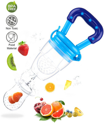 kistapo Food/Fruit Nibbler with Extra Mesh, Soft Pacifier/Feeder, Teether For Baby Teether and Feeder(Blue)
