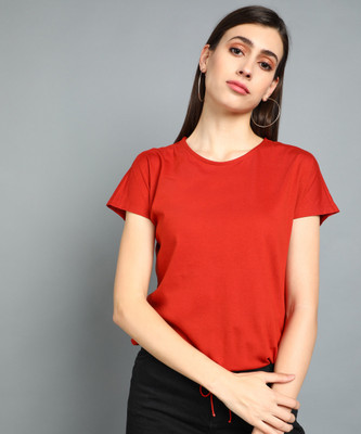 METRONAUT Casual Solid Women Orange Top