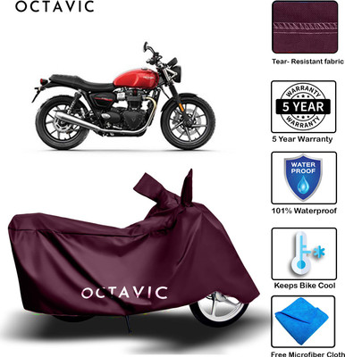 octavic Waterproof Two Wheeler Cover for Triumph(Twin spark, Maroon)