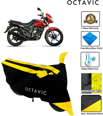 octavic Waterproof Two Wheeler Cover for TVS(Flame DS 125, Yellow, Black)