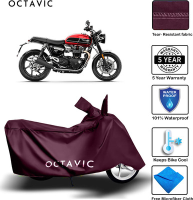 AUTOCAD Waterproof Two Wheeler Cover for Triumph(Twin, Maroon)