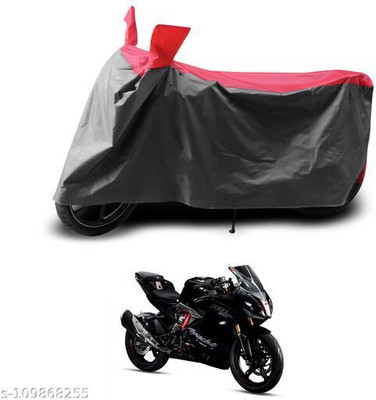 APNEK Waterproof Two Wheeler Cover for TVS(Apache RTR 200 Fi E100, Red, Black)