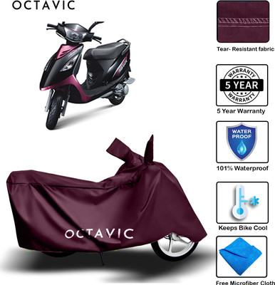 AUTOCAD Waterproof Two Wheeler Cover for TVS(Scooty Streak, Maroon)