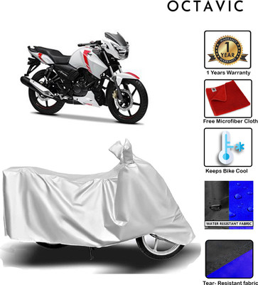 octavic Waterproof Two Wheeler Cover for TVS(Apache RTR 160, Silver)