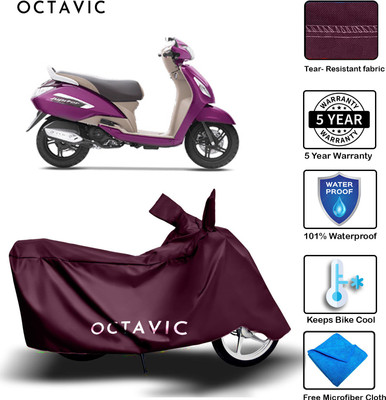 AUTOCAD Waterproof Two Wheeler Cover for TVS(Jupiter, Maroon)