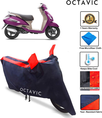 octavic Waterproof Two Wheeler Cover for TVS(Jupiter, Red)