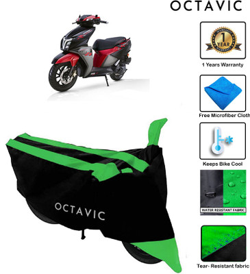 octavic Waterproof Two Wheeler Cover for TVS(Ntorq 125, Green, Black)