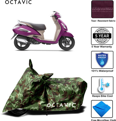 octavic Waterproof Two Wheeler Cover for TVS(Jupiter, Green, Brown)