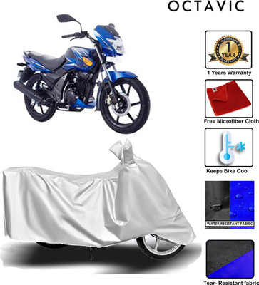 octavic Waterproof Two Wheeler Cover for TVS(Flame SR125, Silver)