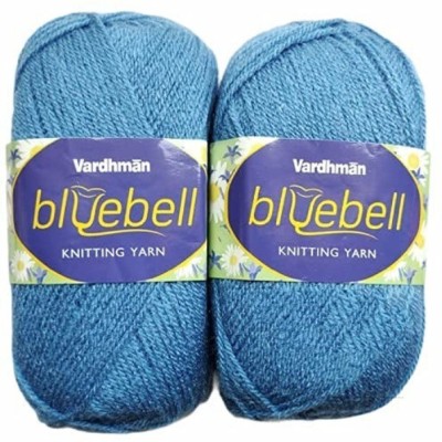 JEFFY Vardhman Bluebell Hand Knitting Wool & Art Craft Yarn, Shade - 8, 400gm