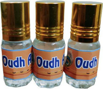 kah attar OUDH ATTAR (A PACK OF 3 BOTTLES @ 3ML EACH) Herbal Attar(Oud (agarwood))