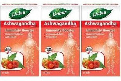 Dabur Ashwagandha Tablets Immunity Booster(Pack of 3, 180 Tablets)