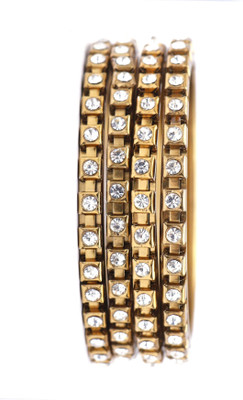 Shivarth Metal Gold-plated Bangle Set(Pack of 4)