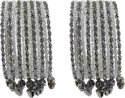 Zulka Get Your Traditions Metal Zircon Bangle Set(Pack of 24)