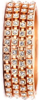 Shivarth Metal Gold-plated Bangle Set(Pack of 4)