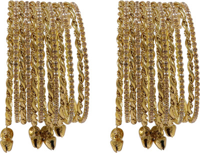 Zulka Get Your Traditions Metal Zircon Bangle Set(Pack of 24)