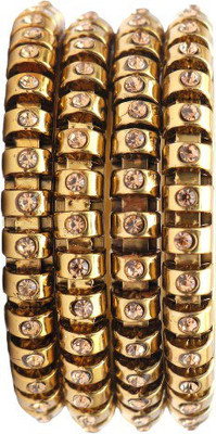 Shivarth Metal Gold-plated Bangle Set(Pack of 4)