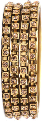 Shivarth Metal Gold-plated Bangle Set(Pack of 4)