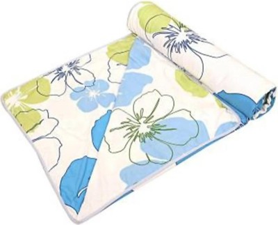 MFI Floral Double Dohar for  AC Room(Poly Cotton, Blue)