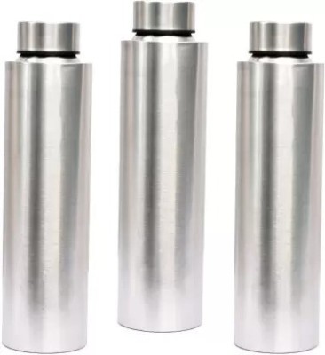 ATROCK Fridge Water Bottle 1000ml Stainless Steel Set of 3 1000 ml Bottle(Pack of 3, Silver, Steel)