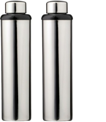 SR IMPEX (Classic) Stainless Steel Fridge Water Bottle/Refrigrator Bottle /Thunder Bottle 1000 ml Bottle(Pack of 2, Silver, Steel)