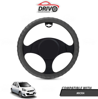 Drivo Steering Cover For Nissan Micra(Grey, Leatherite)