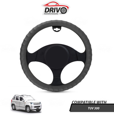 Drivo Steering Cover For Mahindra TUV 300(Grey, Leatherite)