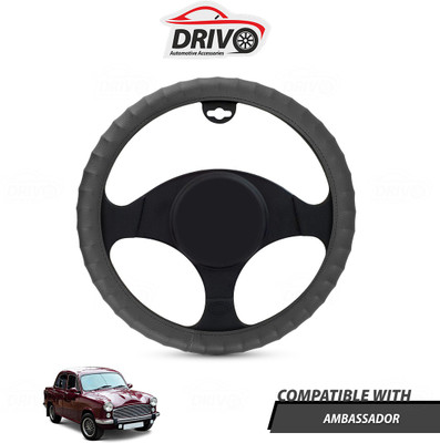 Drivo Steering Cover For Universal For Car Ambassador(Grey, Leatherite)