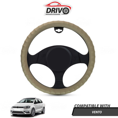 Drivo Steering Cover For Volkswagen Vento(Beige, Leatherite)