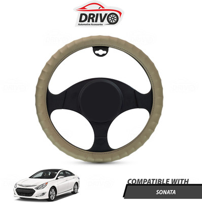 Drivo Steering Cover For Hyundai Sonata(Beige, Leatherite)