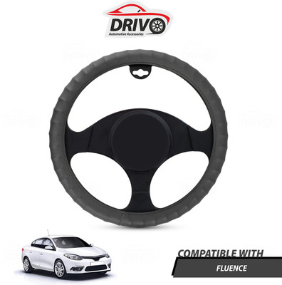 Drivo Steering Cover For Renault Fluence(Grey, Leatherite)