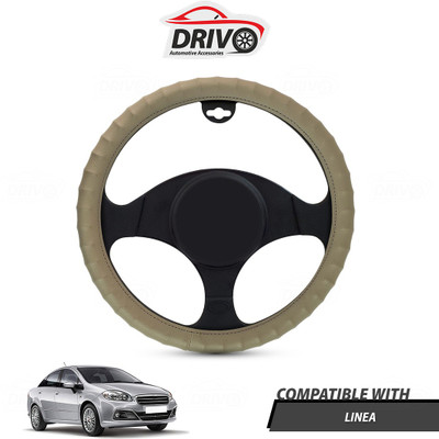 Drivo Steering Cover For Fiat Linea(Beige, Leatherite)