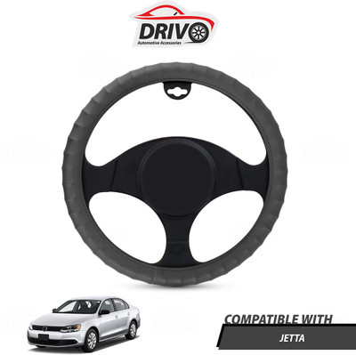 Drivo Steering Cover For Volkswagen Jetta(Grey, Leatherite)
