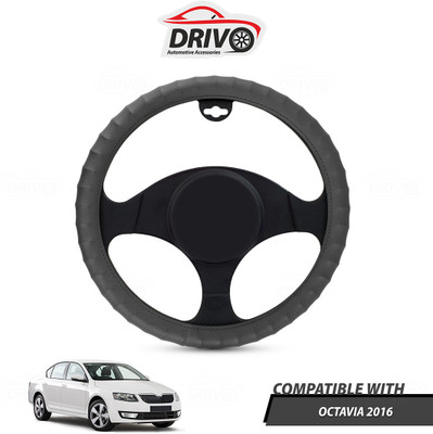 Drivo Steering Cover For Skoda Octavia(Grey, Leatherite)