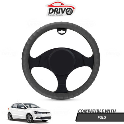 Drivo Steering Cover For Volkswagen Polo(Grey, Leatherite)