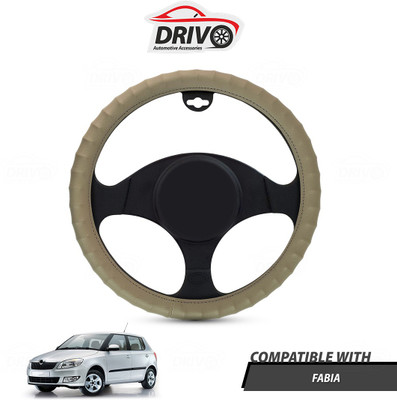 Drivo Steering Cover For Skoda Fabia(Beige, Leatherite)