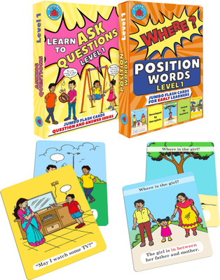 Brainy Bug Resources 60 flashcards, 30 learn to ask questions cards, and 30 position words cards(Multicolor)