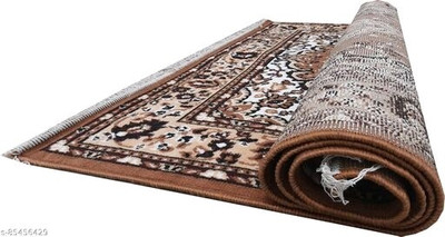 R CARPETS Gold Acrylic Carpet(5 ft,  X 7 ft, Rectangle)