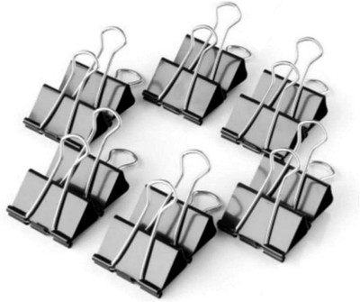 Dotpot Binder Clips 19mm Rust Resistant Steel Binder Clip(Set of 12, Black)
