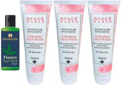 glomantic Neem Face Wash 1pcs & Nface Women Face Wash 3pcs(4 Items in the set)