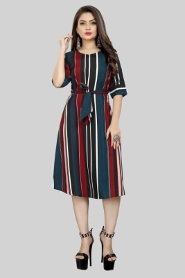 Hivella Fab Women A-line Multicolor Dress