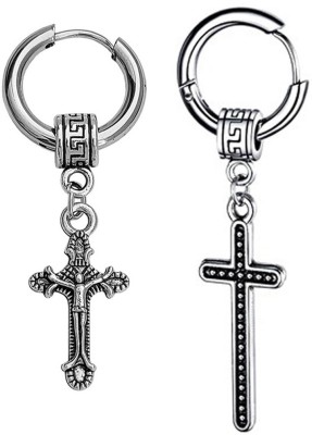 M Men Style Chrismas Gift Cross With Christ Jesus Cross Huggie Metal Drops & Danglers