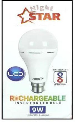 Nightstar 9 Watt Inverter Rechargeable Led Bulb AC / DC Emergency Light (White) 1 Pcs 8 hrs Bulb Emergency Light(White)