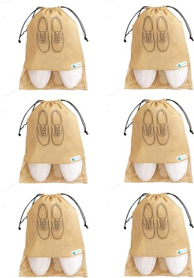 Unicrafts Shoe Cover Shoe Cover Pack of 6 Pc beige Shoe for Travel_Beige06(Beige)