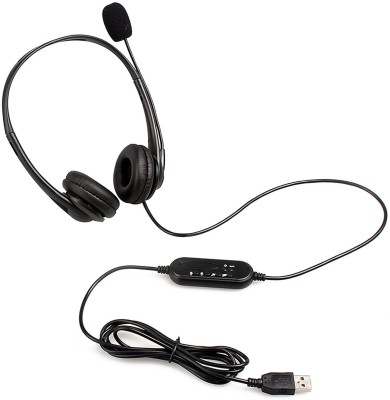 ASTRUM USB/PC Stereo Headset + Fixed Mic - HS750 Wired Headset(Black, On the Ear)
